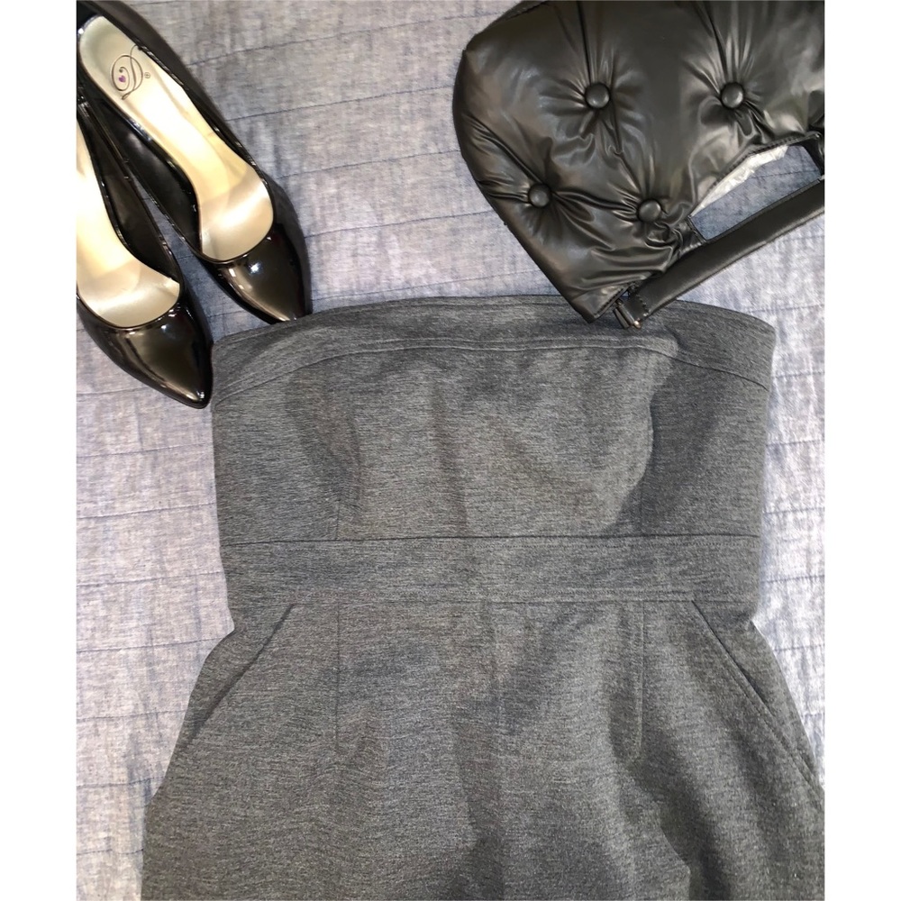 New York & Company Grey Strapless Dress